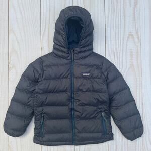 Patagonia Down Sweater Youth Size Small 7-8 Full Zip Puffer Jacket Navy 68207